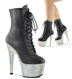BEJEWELED-1020-7 Pleaser Black Faux Leather Sexy Platform Shoes (Pole Dancing Heels)