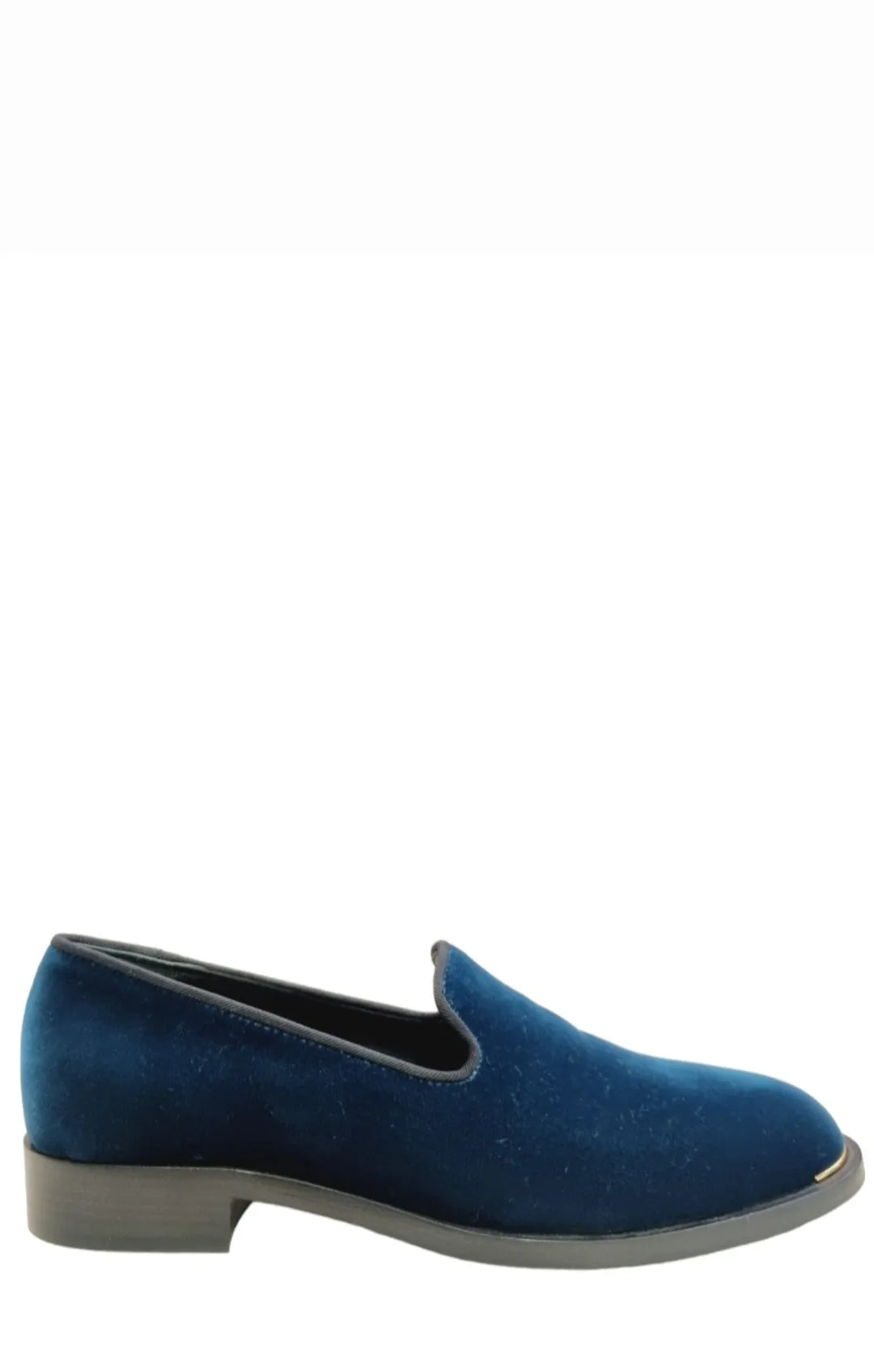 Lyidia Teal Velvet Loafers